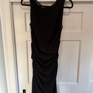 BCBGMaxAzria Black Sleeveless Ruched Evening Dress